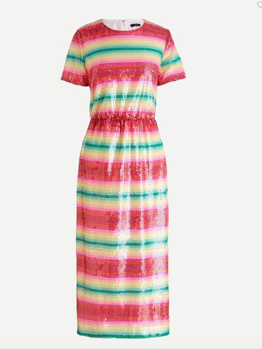 J. Crew Multi-Color Sequin Watermelon Dress- Size 12